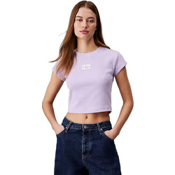 Calvin Klein Γυναικείο Καλοκαιρινό Crop Top Ριπ Λιλά J20J223552-VFR