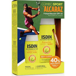 Isdin Sport Alcaraz Fusion Water Face Sunscreen SPF50 50ml + Fusion Gel Body Sunscreen SPF50 100ml