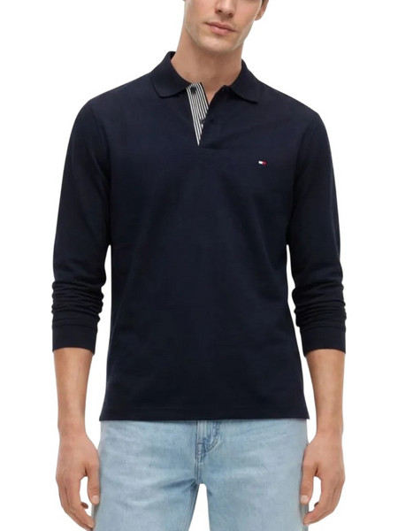 Tommy Hilfiger Ανδρική Μπλούζα Polo Μακρυμάνικη Navy Μπλε MW0MW44339-DW5