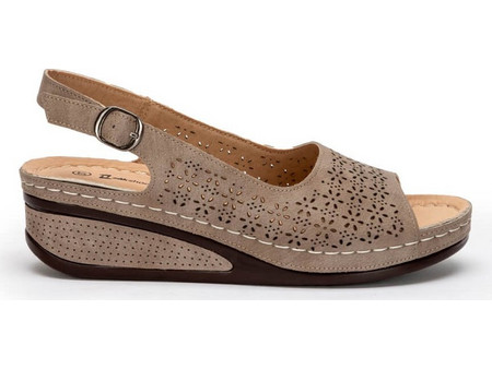 Zak Shoes Ανατομικές Καλοκαιρινές Γυναικείες Πλατφόρμες Χαμηλές Δερμάτινες Γκρι SD76058