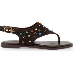 Tsakiris Mallas Γυναικεία Σανδάλια Suede Σοκολατί W401E0071-8Y6