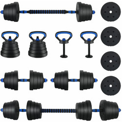vidaXL 3442918 Ρυθμιζόμενοι Αλτήρες Σετ με Μπάρα 40kg