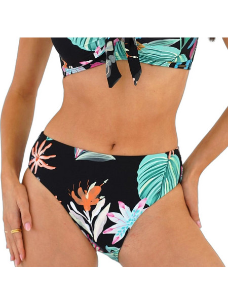 Moontide Ψηλόμεσο Bikini Slip Μαύρο Πολύχρωμο M7335JG