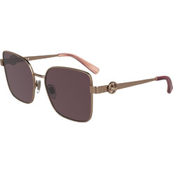 Longchamp LO181S 17738 Γυναικεία Γυαλιά Ηλίου Τετράγωνα Μεταλλικά Χρυσά με Καφέ Φακό