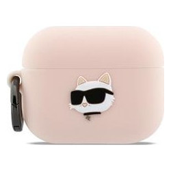 Karl Lagerfeld Choupette Head Θήκη Σιλικόνης για Apple AirPods Pro 3 Ροζ