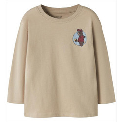 Name It Skate Every Day Παιδικό T-Shirt Μακρυμάνικο Μπεζ Καφέ 13259689