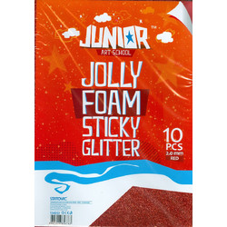 Statovac Αφρώδες Χαρτί Αυτοκόλλητο Κόκκινο Glitter 21x29cm 2mm 10τμχ 134353