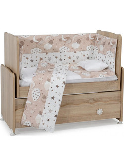 Stewe Home Moon & Stars Σετ Κούνιας Ecru/White 7τμχ