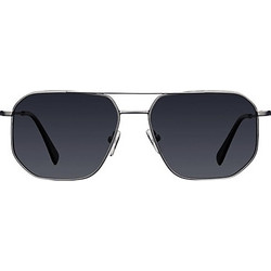 Meller Bina Ανδρικά Γυαλιά Ηλίου Aviator Μεταλλικά Ασημί με Μαύρο Φακό