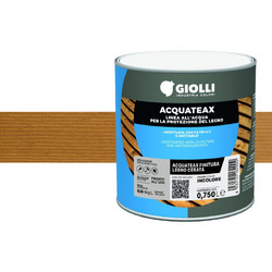 Giolli 264 Acquateax Impregnante Cerata Βερνίκι Εμποτισμού Ξύλου Νερού Ματ Καρυδιά Ανοιχτή 0.75lt