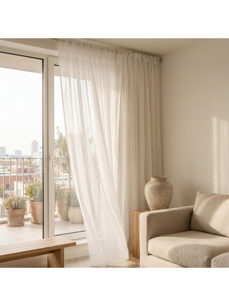 Premier Κουρτίνα Παραθύρου με Τρέσα 140x270 Valeria 20.00.10984 White