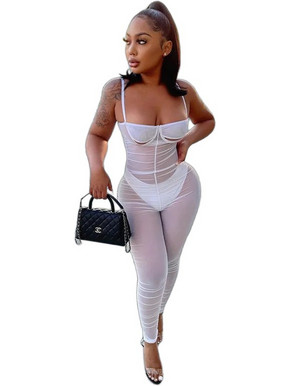 Kinksters Ολόσωμο Καλσόν See Through Λευκό 6928048153714