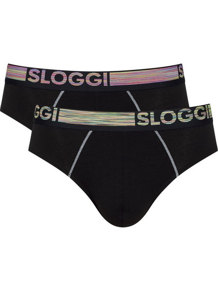 Sloggi Ανδρικά Σλιπ Βαμβακερά Μαύρα 2Pack 10211265-0004