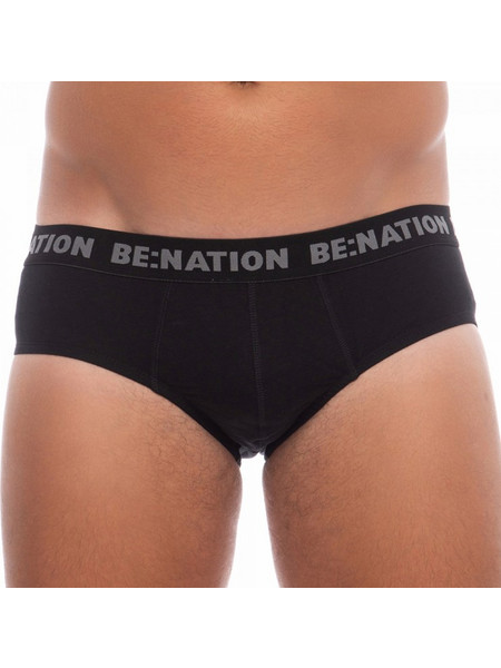 Benation Ανδρικά Σλιπ Βαμβακερά Μαύρα 3Pack 09302302-01