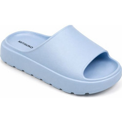 Mitsuko Γυναικείες Παντόφλες Καλοκαιρινές Flatforms Γαλάζιες SA66985W-BLU