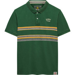 Superdry D2 Vintage Stripe Jersey Ανδρική Αθλητική Μπλούζα Polo Πράσινη M1110464A-1BQ