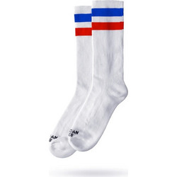 American Socks Ανδρικές Κάλτσες Ψηλές με Σχέδια Λευκές AS011