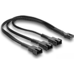 DeLOCK 91366 Καλώδιο Τροφοδοσίας 4-Pin PWM to 2 x 3-Pin Fan Male 0.25m Black