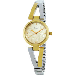 Timex Γυναικείο Ρολόι με Ασημί Χρυσό Μεταλλικό Μπρασελέ TW2U80700