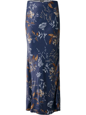 Mexx Μακριά Φούστα Σατέν Ψηλόμεση Floral Navy Μπλε MF007400651W-300007