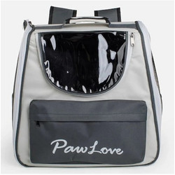 PawLove Σακίδιο Πλάτης Μεταφοράς Γάτας Γκρι 39x26x39cm