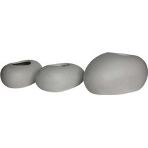 Woodwell Rock Σετ Κασπώ Τσιμεντένια Γκρι 40x30x19cm 3τμχ Ε6320, S1