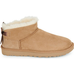 UGG Ultra Mini Bailey Bow Γυναικεία Μποτάκια Suede Ταμπά με Γούνα 1185491-CHE