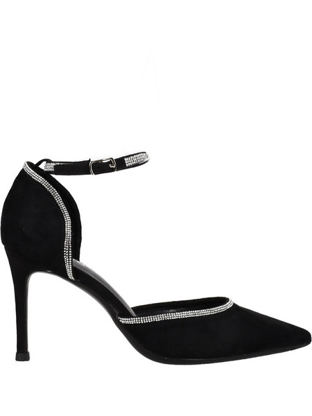Migato Γόβες Suede με Τακούνι Στιλέτο με Λουράκι & Στρας Μαύρες 100050466-014