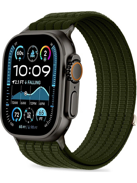 Tech-Protect Nylon Sport Λουράκι Υφασμάτινο Military Green (Apple Watch 44 / 45 / 46 / 49mm)