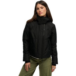 Superdry Γυναικείο Μπουφάν Χειμωνιάτικο Softshell Μακρύ Μαύρο W5012174A-02A