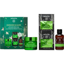 Apivita Radiance & Glow Bee Radiant Light Cream 50ml + Aloe Face Mask 2x8ml + Tonic Mountain Tea Shower Gel 75ml