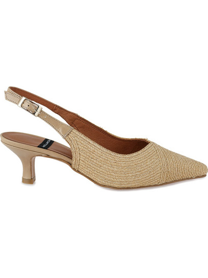 Angel Alarcon Γόβες Slingback με Λεπτό Χαμηλό Τακούνι Μπεζ W450A0203-96T
