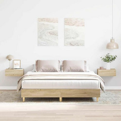 vidaXL Κρεβάτι Διπλό Ξύλινο με Τελάρο 140x200cm 3328719