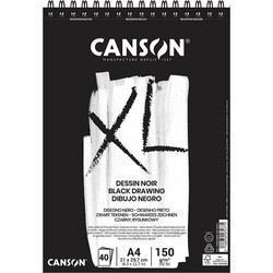 Canson XL Μπλοκ Σχεδίου A4 150gr/m² 40 Μαύρα Φύλλα