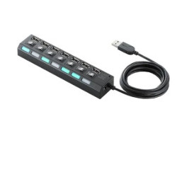 Intronics EW1137 USB Hub 2.0 USB-A με 7 Θύρες USB-A & Εξωτερική Παροχή Ρεύματος
