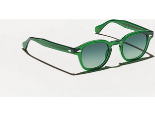 Moscot LEMTOSH 46-24 Ανδρικά Γυαλιά Ηλίου Τετράγωνα Κοκάλινα Πράσινα με Πράσινο Φακό