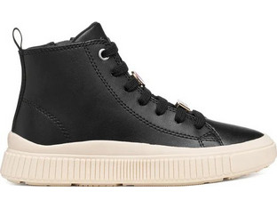 Geox Laquinny Παιδικά Sneakers Μποτάκια Μαύρα Μπεζ J66M3A000BCC9999