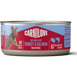 Carnilove Kittens Grain Free Pate with Turkey & Salmon 100gr