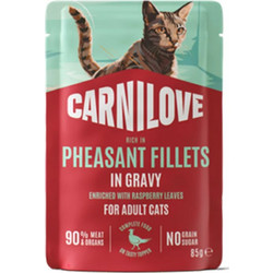 Carnilove Adult Grain Free with Pheasant & Raspberry Leaves in Gravy 85gr