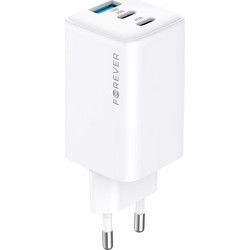Forever TC-08-65ACC Φορτιστής χωρίς Καλώδιο με Θύρα USB-A & 2 Θύρες USB-C 65W Power Delivery