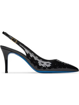 Loriblu Γόβες Slingback Λουστρίνι με Τακούνι Στιλέτο Μαύρες 5EXSCC61C6104