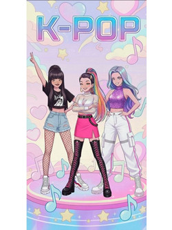 Kpop Παιδική Πετσέτα Θαλάσσης Microfiber Ροζ 70x140cm 91671