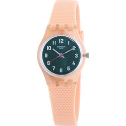 Swatch Γυναικείο Ρολόι με Σομόν Καουτσούκ Λουράκι LO117