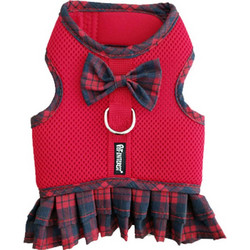 Pet Interest Plaid Mesh Skirt Σαμαράκι Σκύλου Γιλέκο Κόκκινο XL