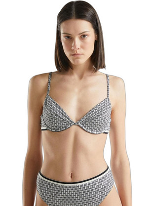 Benetton Bikini Set Μαύρο Λευκό 3OYR5R03O-61P
