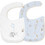Interbaby Elefante Cometa Σετ Σαλιάρες από 100% Βαμβάκι με Αυτοκόλλητο Λευκή Γαλάζια 2τμχ
