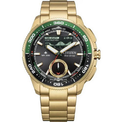 Citizen Promaster Ανδρικό Ρολόι Solar με Χρυσό Μεταλλικό Μπρασελέ JV3002-51E