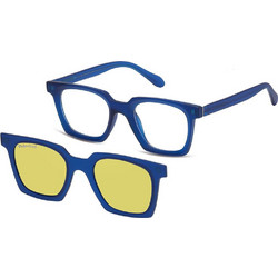 Sunoptic TRC-27C-3 Ανδρικός Σκελετός Γυαλιών Οράσεως με Clip-On Κοκάλινος Μπλε
