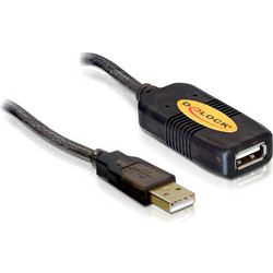 DeLOCK 82446 Καλώδιο Braided USB-A Male 2.0 to USB-A Female 10m Black