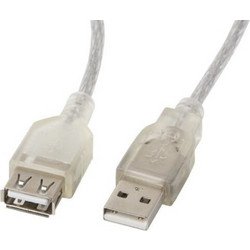 Lanberg CA-USBE-12CC-0018-TR Καλώδιο Braided USB-A Male 2.0 to USB-A Female 1.8m Transparent